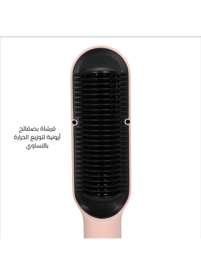 La belle - Hair Straightening Pro Brush Pink - Image 1