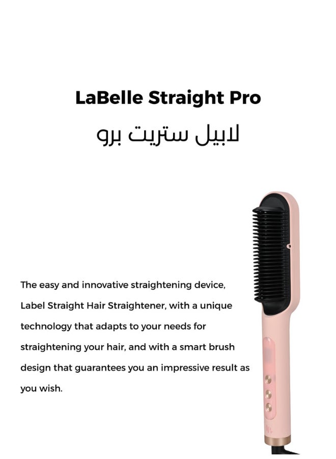 La belle - Hair Straightening Pro Brush Pink - Image 1