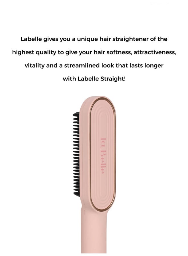 La belle - Hair Straightening Pro Brush Pink - Image 1