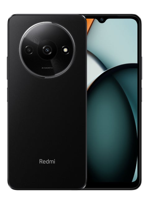 هاتف Redmi A3 ثنائي الشريحة باللون الأسود الداكن وذاكرة الوصول العشوائي (RAM) سعة 3 جيجابايت وذاكرة تخزين داخلية 64 جيجابايت ويدعم تقنية الجيل الرابع - إصدار الشرق الأوسط