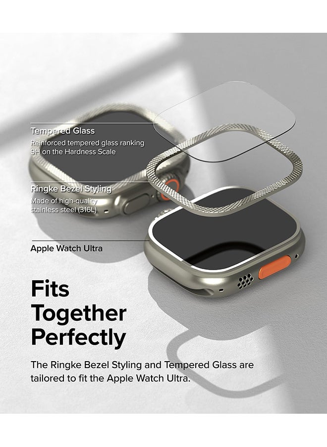 Ringke Bezel Styling And Glass Combo For Apple Watch Ultra 2 / 1 Screen Protector (49Mm) And CaseTempered Glass Protector With Stainless Steel Frame 49-48 Multicolour - Image 5