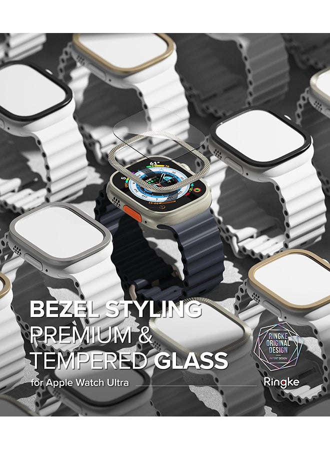Ringke Bezel Styling And Glass Combo For Apple Watch Ultra 2 / 1 Screen Protector (49Mm) And CaseTempered Glass Protector With Stainless Steel Frame 49-48 Multicolour - Image 2