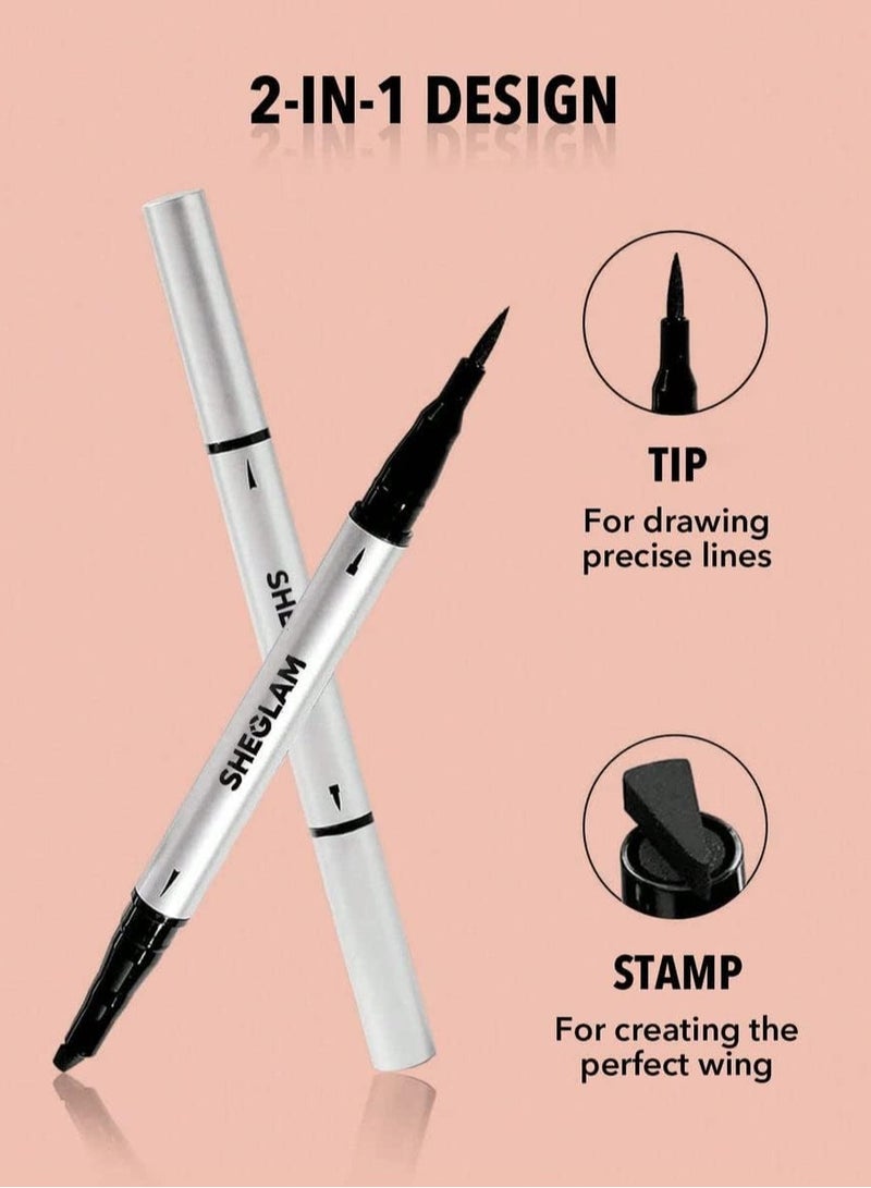 SHEGLAM Wing It Waterproof Liner Duo Black  - Image 2
