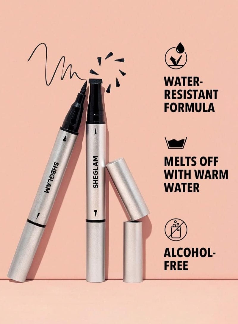 SHEGLAM Wing It Waterproof Liner Duo Black  - Image 4