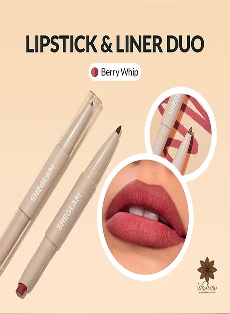 SHEGLAM - Glam 101 Lipstick And Liner Duo - Berry Whip Red - Image 1