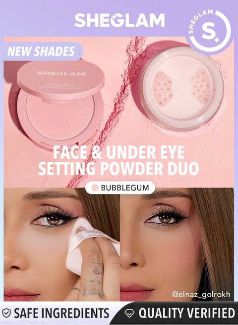 Insta-Ready Face And Under Eye Setting Powder Duo - Bubblegum Pink