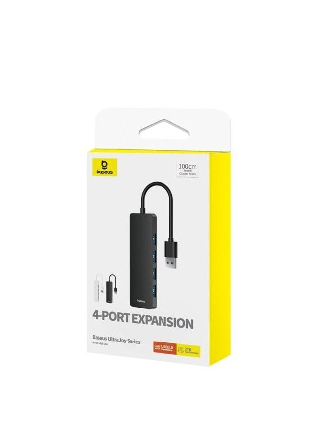 Baseus Baseus UltraJoy Series 4-Port  HUB Lite 100cm Cluster Black（USBA to USB3.0*4） Black  - Image 1