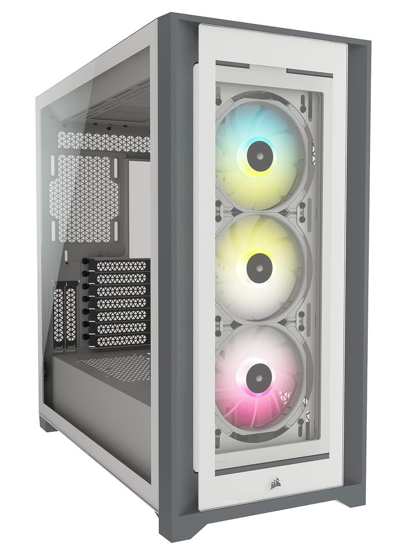 CORSAIR Icue 5000X Cc-9011213-Ww Rgb Tempered Glass Mid-Tower Atx Pc Smart Case White  - Image 1