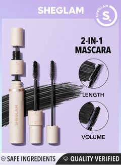 SHEGLAM Lash Besties 2-In-1 Mascara Volumizing Double Head Brush Black  - Image 1