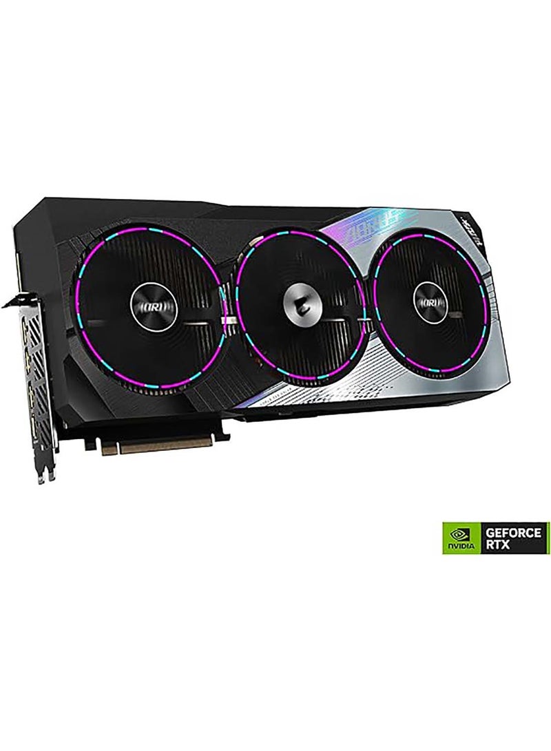 GIGABYTE - AORUS GeForce RTX 4090 Master Graphics Card, 24GB GDDR6X 384 bit Memory, 16384 CUDA Cores, 2550 MHz Core Clock, 21 Gbps Memory Speed, PCI-E 4.0, 1 x HDMI 2.1, 3 x DP1.4 | GV-N4090AORUS M-24GD Black - Image 1
