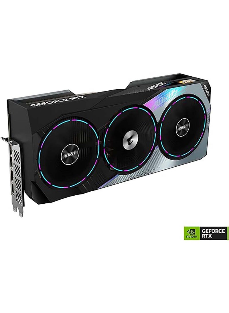 GIGABYTE - AORUS GeForce RTX 4090 Master Graphics Card, 24GB GDDR6X 384 bit Memory, 16384 CUDA Cores, 2550 MHz Core Clock, 21 Gbps Memory Speed, PCI-E 4.0, 1 x HDMI 2.1, 3 x DP1.4 | GV-N4090AORUS M-24GD Black - Image 1