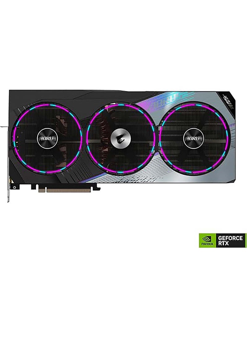 GIGABYTE - AORUS GeForce RTX 4090 Master Graphics Card, 24GB GDDR6X 384 bit Memory, 16384 CUDA Cores, 2550 MHz Core Clock, 21 Gbps Memory Speed, PCI-E 4.0, 1 x HDMI 2.1, 3 x DP1.4 | GV-N4090AORUS M-24GD Black - Image 1