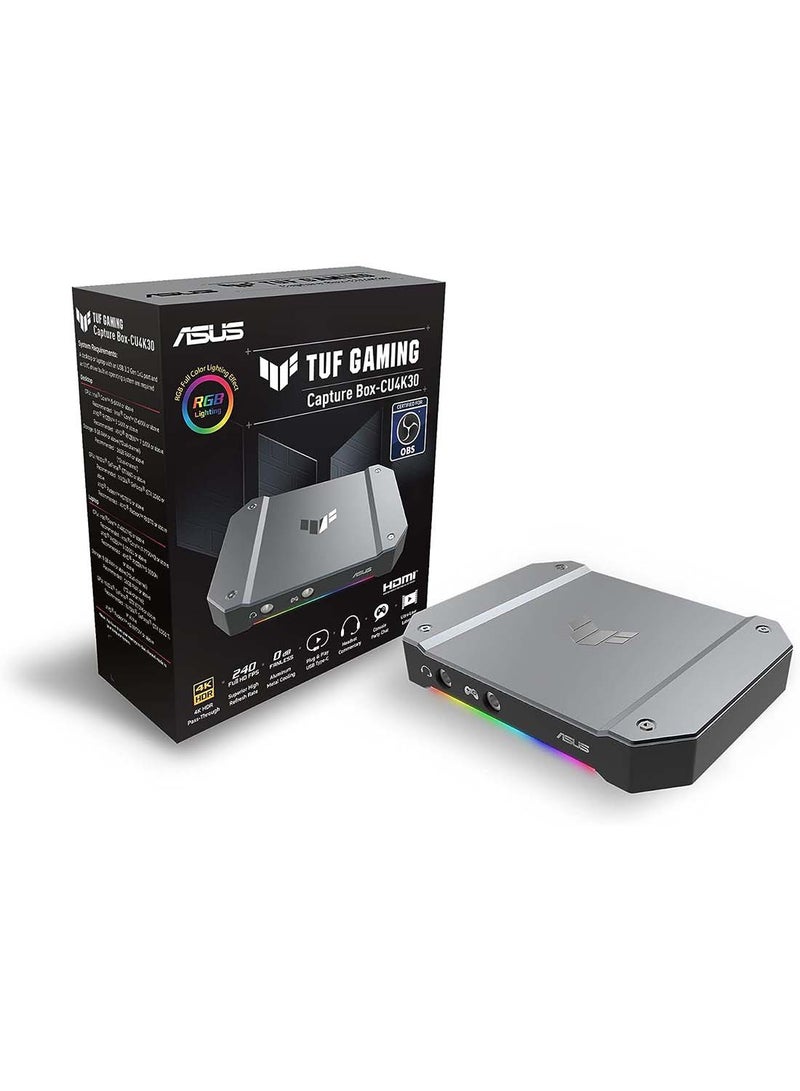 ASUS - TUF Gaming Video Capture Card (CU4K30) 4K/2K/1080P 120 FPS & HDR Passthrough, Near-Zero Latency, Certified For OBS, USB 3.2, Plug & Play, Record & Stream With PC, PS5, Xbox, Switch | 90YM00H0-B0EA00 Black - Image 1