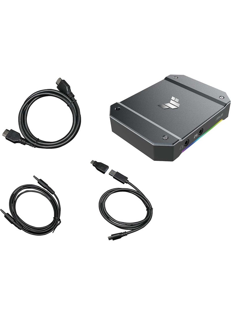 ASUS - TUF Gaming Video Capture Card (CU4K30) 4K/2K/1080P 120 FPS & HDR Passthrough, Near-Zero Latency, Certified For OBS, USB 3.2, Plug & Play, Record & Stream With PC, PS5, Xbox, Switch | 90YM00H0-B0EA00 Black - Image 1