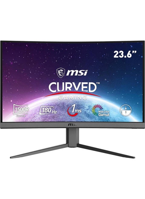 24 inch G24C4 E2 FHD Curved VA Gaming Monitor, 180 Hz Refresh Rate & 1ms (MPRT) Response Time, Anti-Flicker & Less Blue Light, Wide Color Gamut, Adaptive Sync Technology Black