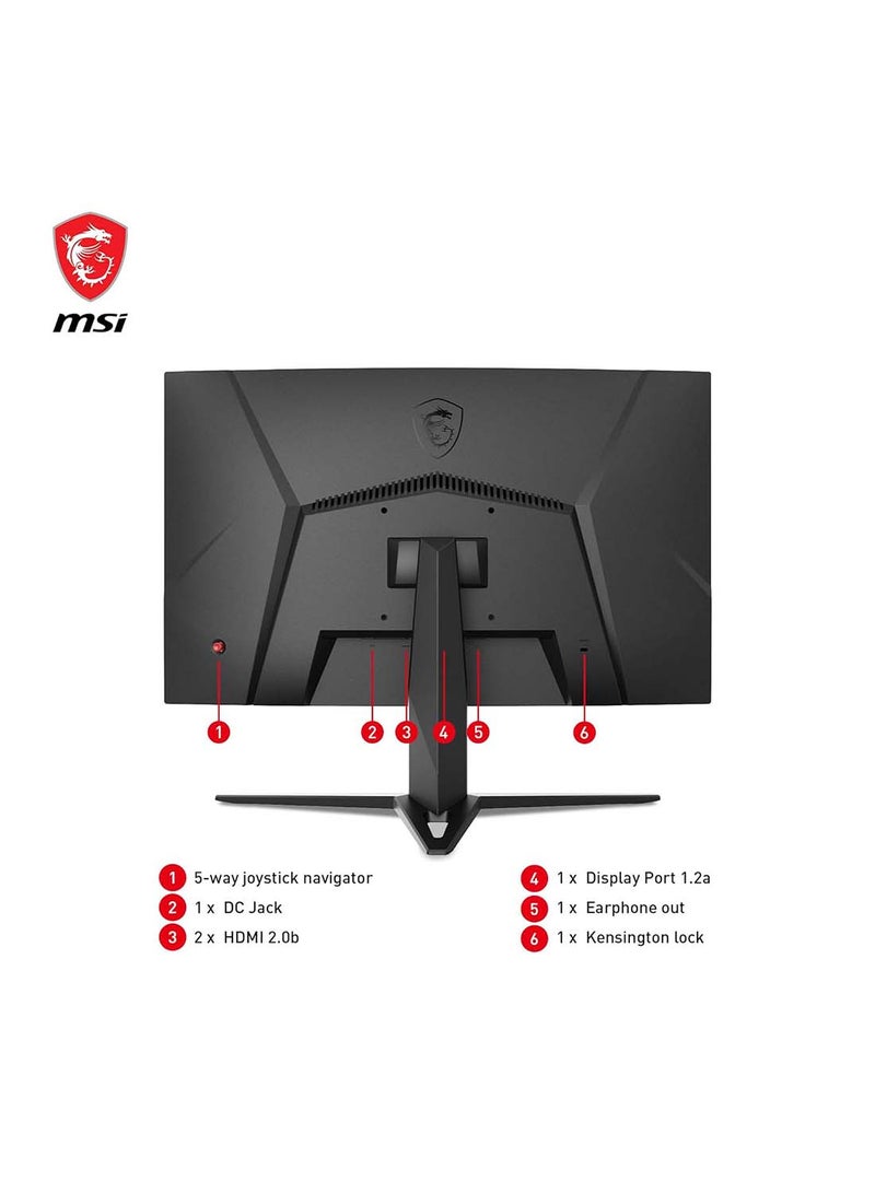 MSI - 24 inch G24C4 E2 FHD Curved VA Gaming Monitor, 180 Hz Refresh Rate & 1ms (MPRT) Response Time, Anti-Flicker & Less Blue Light, Wide Color Gamut, Adaptive Sync Technology Black - Image 1