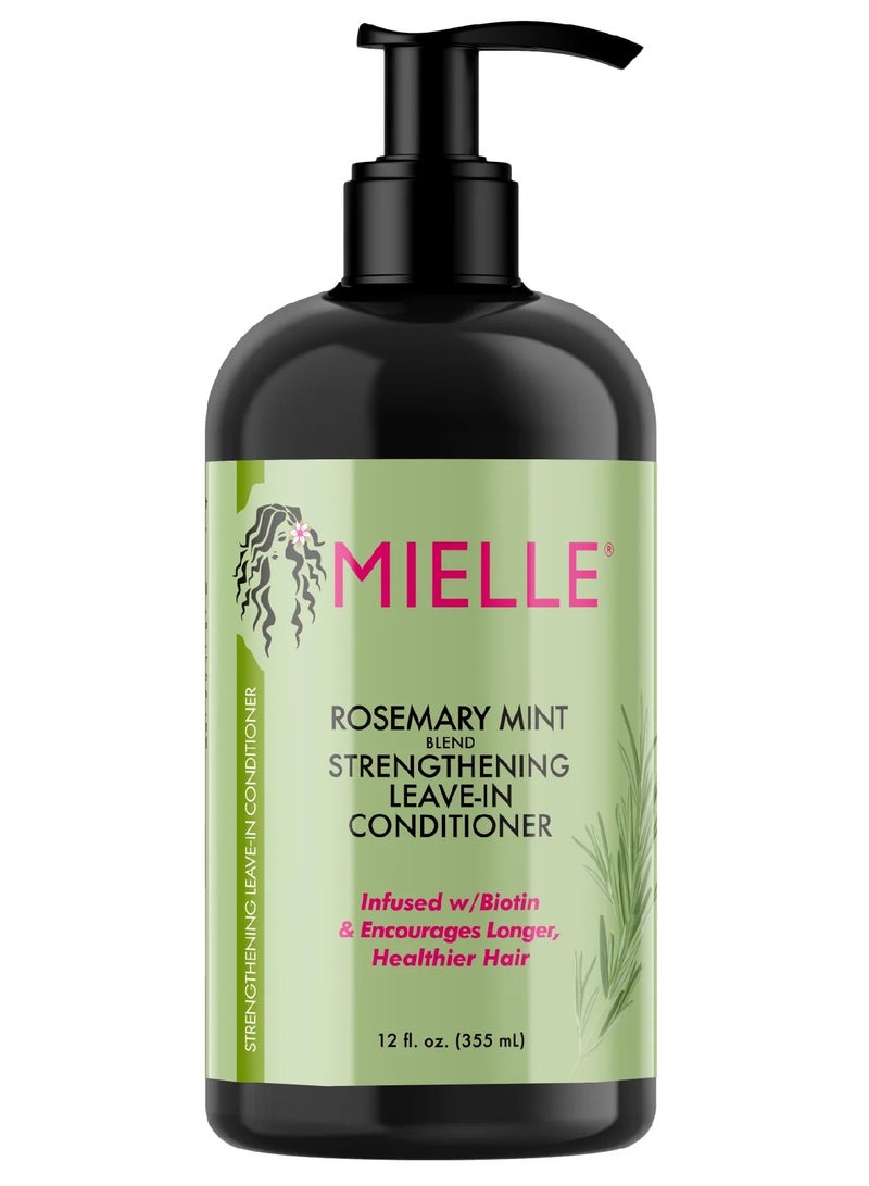 MIELLE Organics Rosemary Mint Leave-In Conditioner Infused With Biotin Helps Strengthen Weak And Brittle Hair 12 Oz 355ml - Image 1
