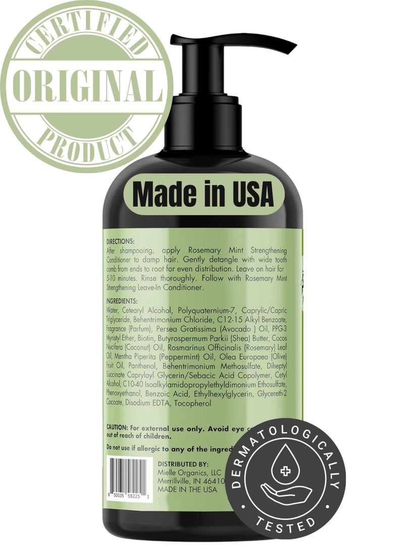 MIELLE Organics Rosemary Mint Leave-In Conditioner Infused With Biotin Helps Strengthen Weak And Brittle Hair 12 Oz 355ml - Image 2