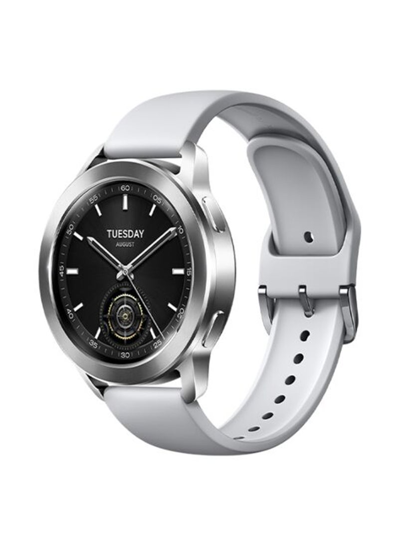 Xiaomi S3 1.43-Inch Chiness Version Amoled Display Bluetooth Calling Smart Watch 5ATM Waterproof Sports Band Silver - Image 1