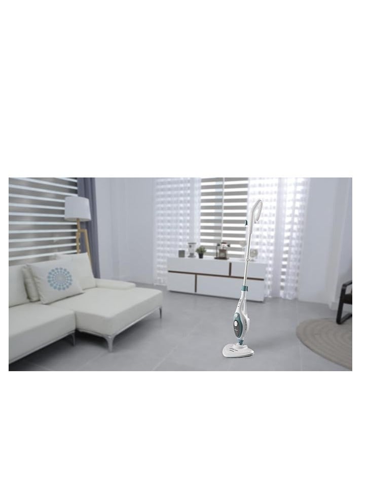 10-In-1 Steam Mop Unlimited Autonomy With Adjustable Height 350ML 1500 W 4164 White