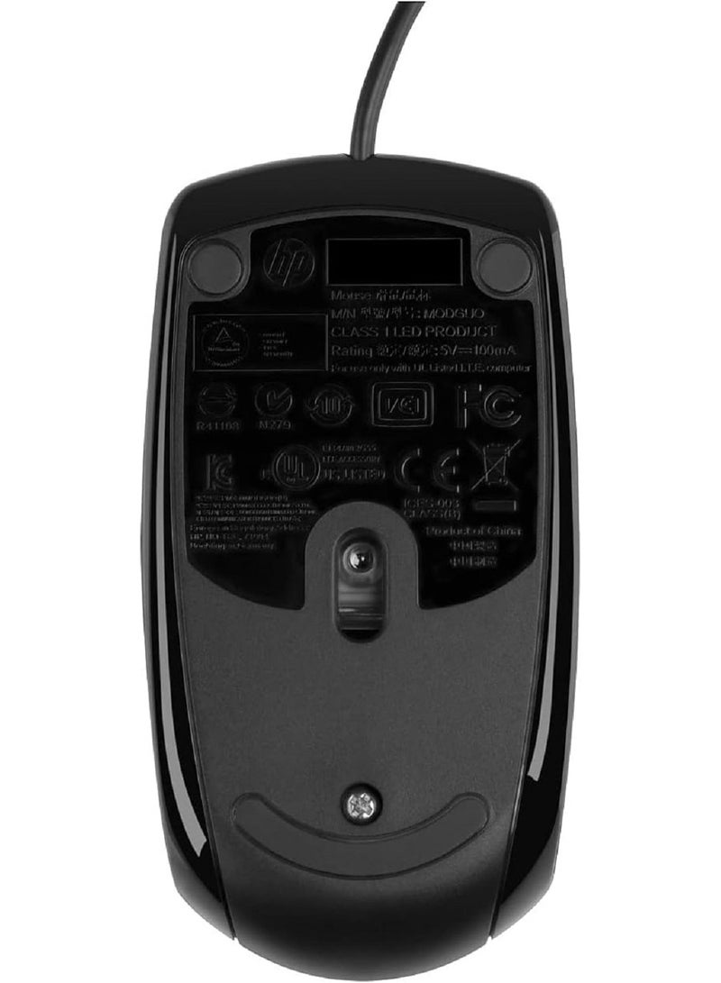 HP - USB3 Button Wired Mouse Model KY619 Black - Image 1