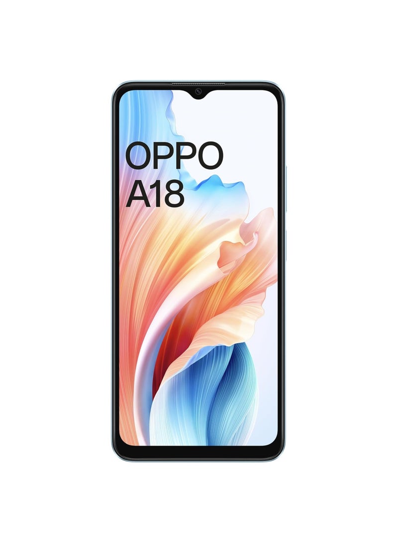 أوبو A18 ثنائي الشريحة، 4 جيجا بايت رام، 128 جيجا بايت روم، أزرق متوهج 4G - الإصدار الدولي - Image 2