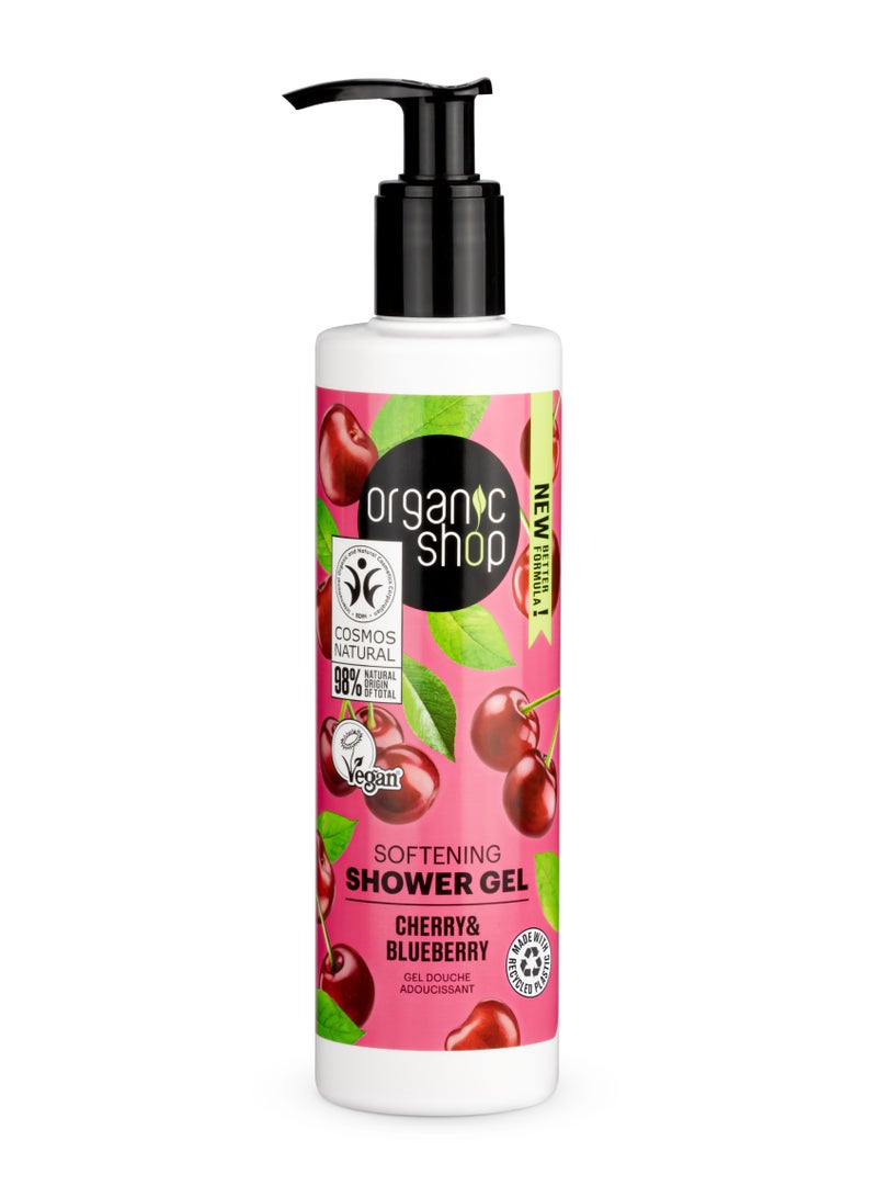 Organic Shop Softening Shower Gel Cherry And Blueberry 280ml - Image 1