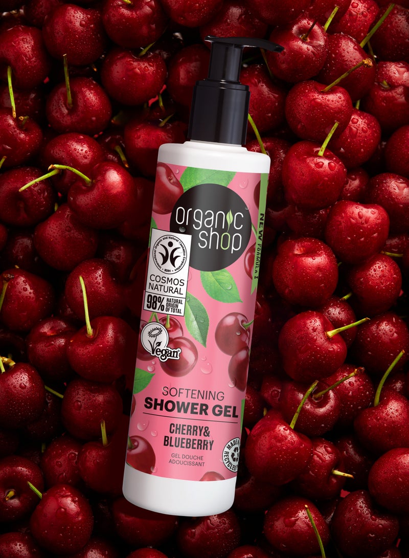 Organic Shop Softening Shower Gel Cherry And Blueberry 280ml - Image 3