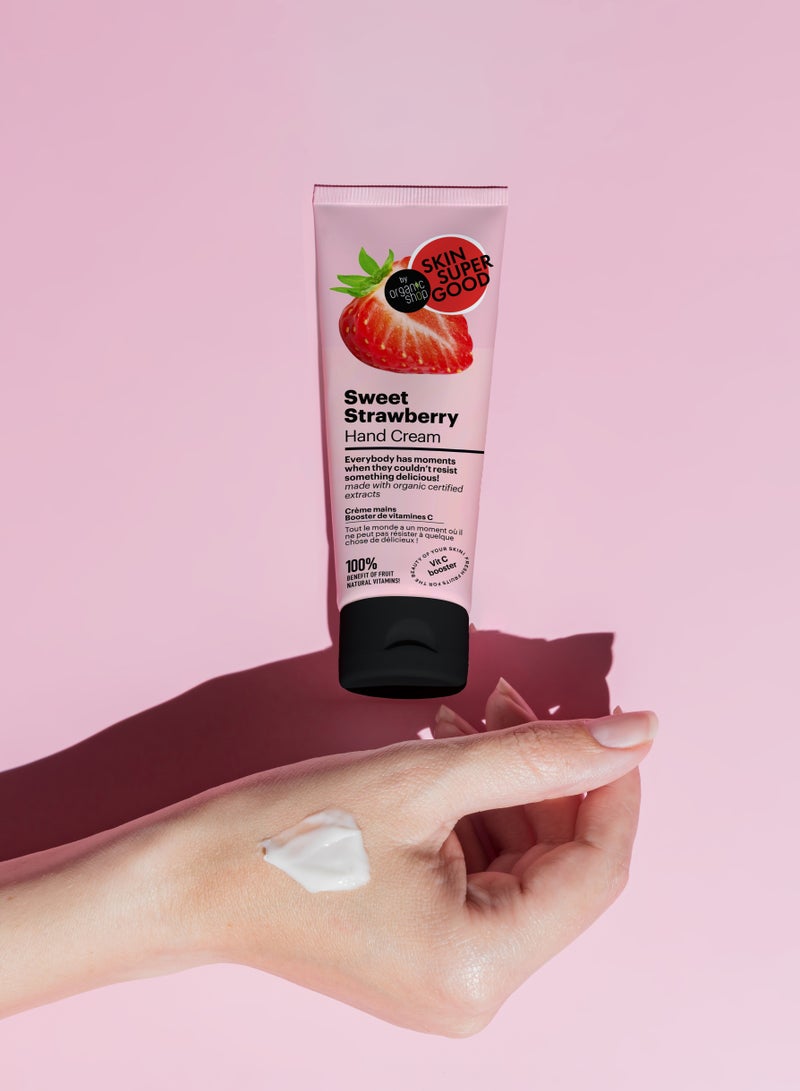 أورجانيك شوب كريم اليد بالفراولة الحلوة معزز بفيتامين C 75 مل - Image 2