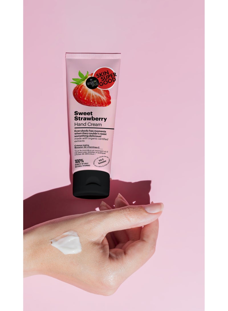 أورجانيك شوب كريم اليد بالفراولة الحلوة معزز بفيتامين C 75 مل - Image 3
