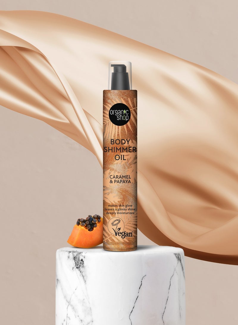 Organic Shop Body Shimmer Oil Caramel & Papaya 100.0ml - Image 4