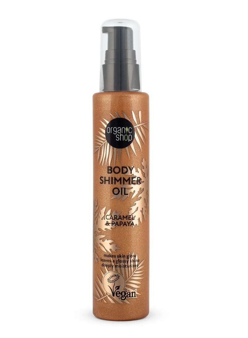 Organic Shop Body Shimmer Oil Caramel & Papaya 100.0ml - Image 2