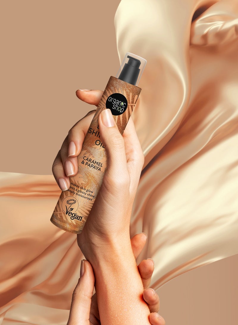 Organic Shop Body Shimmer Oil Caramel & Papaya 100.0ml - Image 3