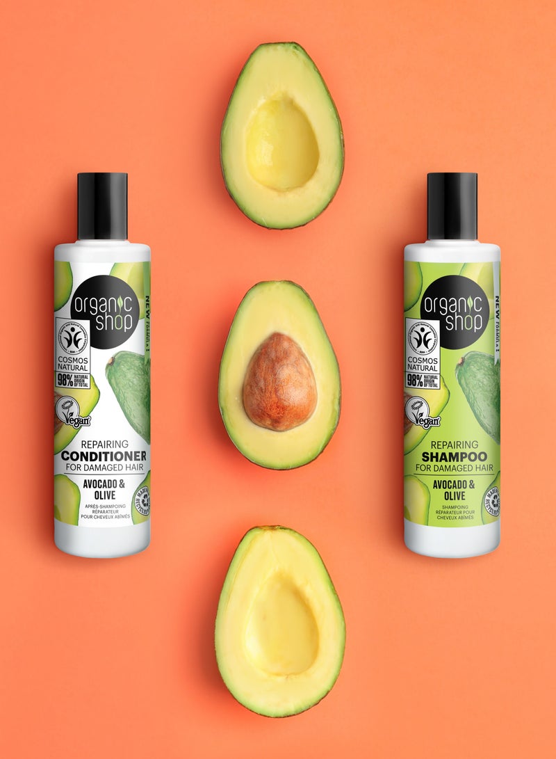 Organic Shop Repairing Conditioner For Damaged Hair Avocado And Olive 280ml  - Image 4