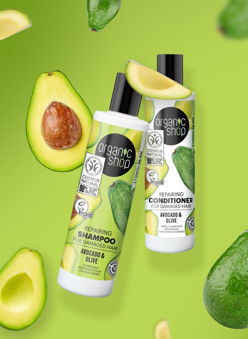 Organic Shop Repairing Conditioner For Damaged Hair Avocado And Olive 280ml  - Image 3