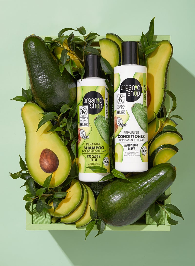 Organic Shop Repairing Conditioner For Damaged Hair Avocado And Olive 280ml  - Image 5
