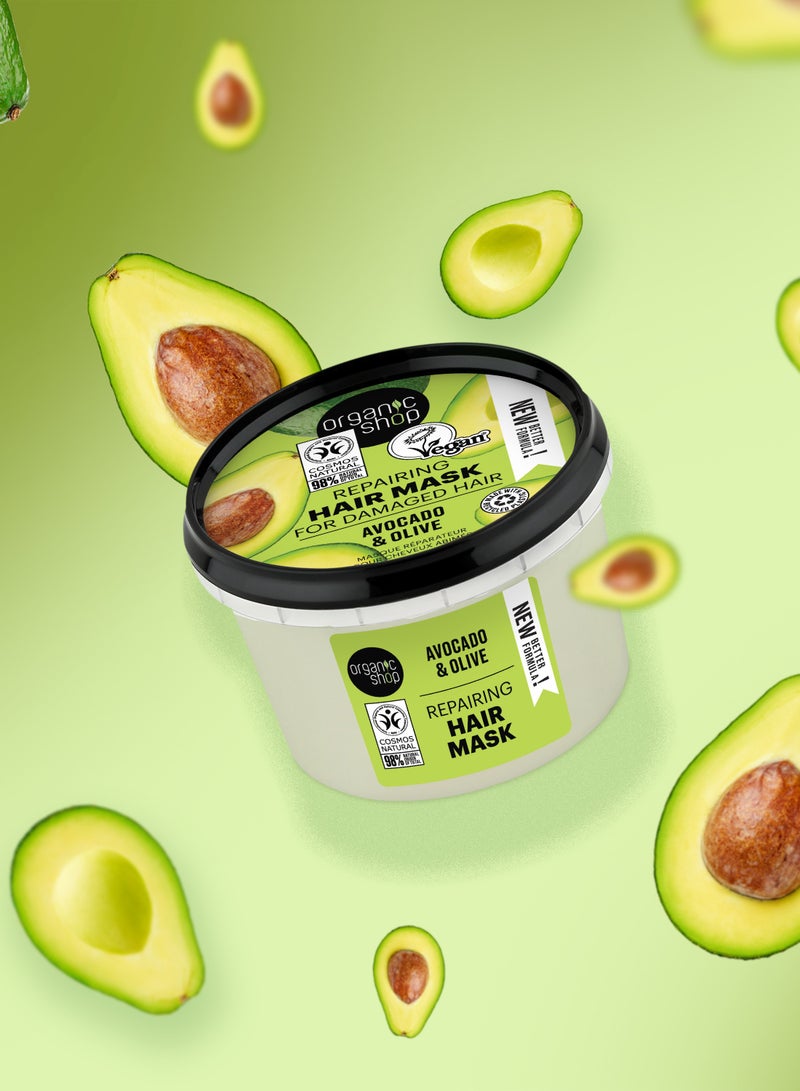 أورجانيك شوب قناع الشعر من أو إس لإصلاح الشعر التالف بالأفوكادو والزيتون، 250 مل - Image 4