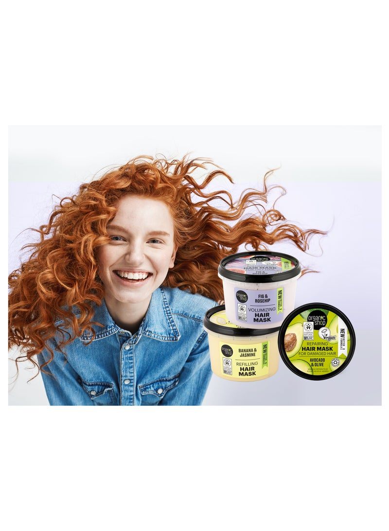 Organic Shop Refilling Hair Mask For Normal Hair Banana And Jasmine 250ml  - Image 5