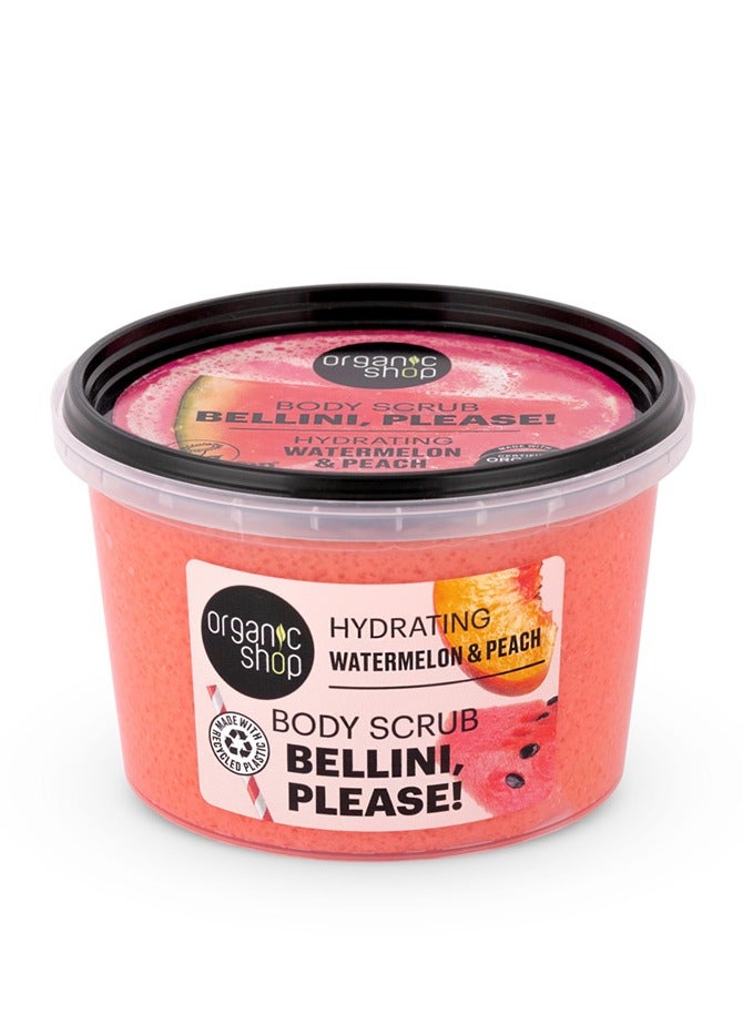 Organic Shop Bellini Please! Body Scrub Hydrating Watermelon & Peach 250ml - Image 1
