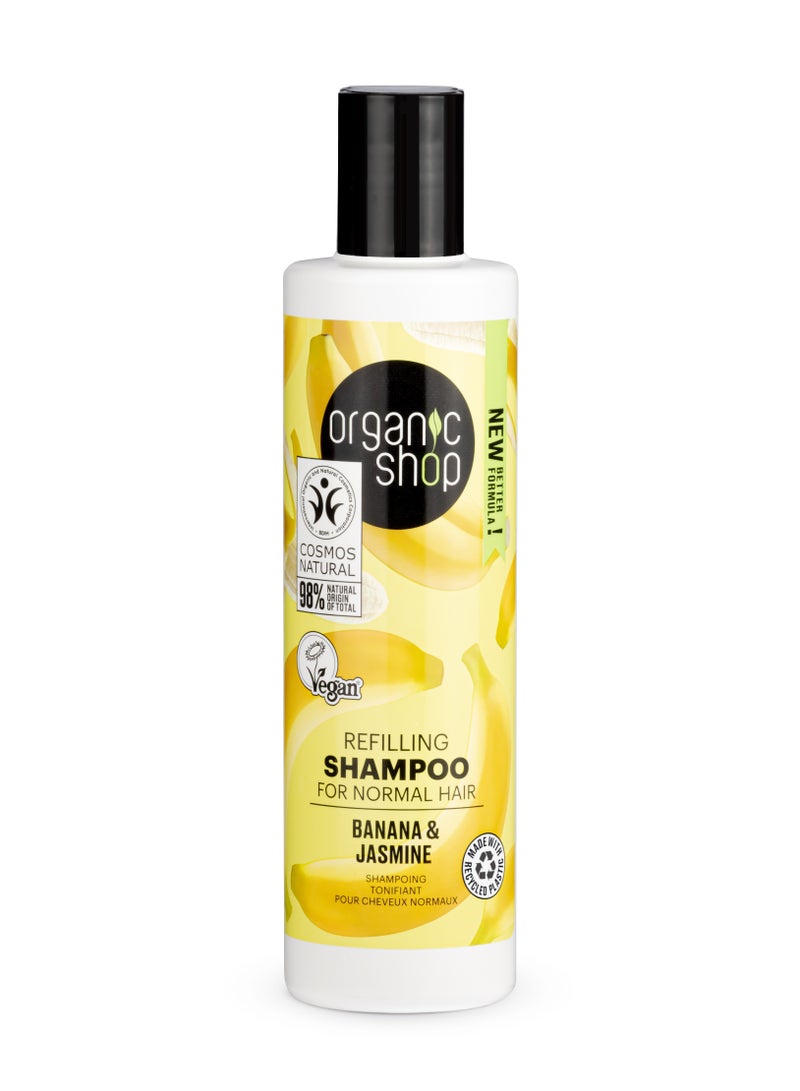 Organic Shop Refilling Shampoo For Normal Hair Banana And Jasmine 280ml  - Image 1