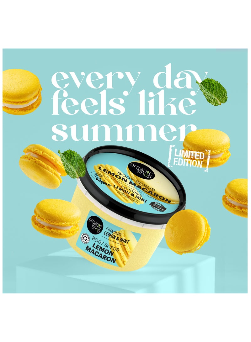 Organic Shop Lemon Macaron Body Scrub Firming Lemon & Mint 250 ml - Image 4