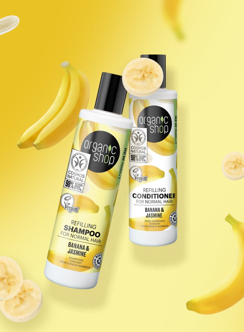 Organic Shop Refilling Conditioner For Normal Hair Banana And Jasmine 280ml  - Image 3