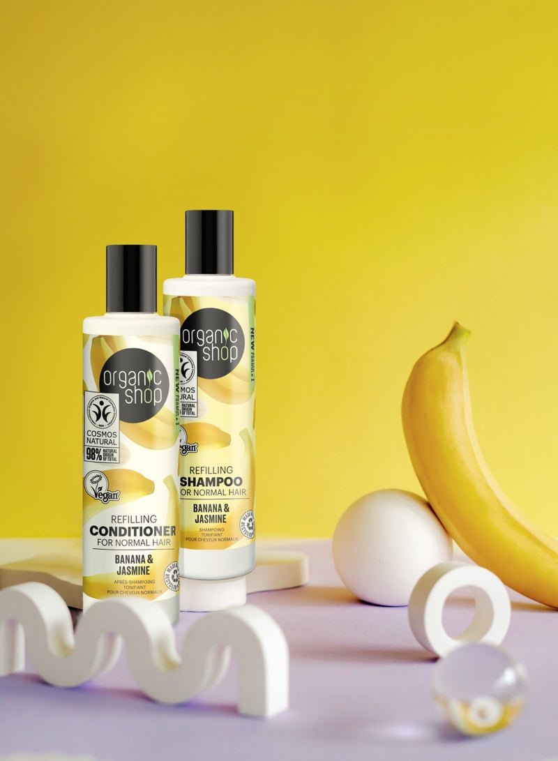 Organic Shop Refilling Conditioner For Normal Hair Banana And Jasmine 280ml  - Image 4