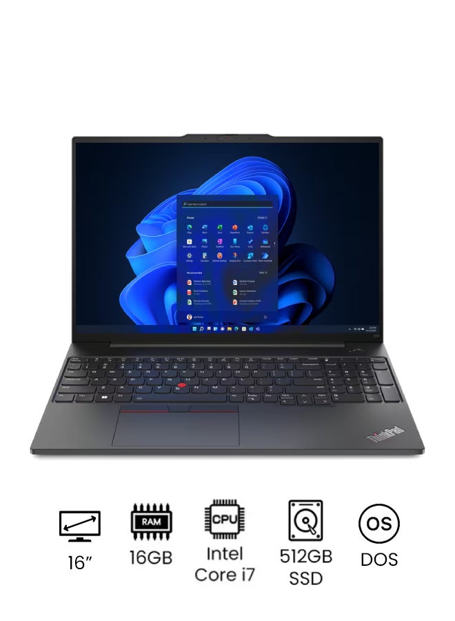 لينوفو لابتوب ثينك باد E16 الجيل الأول بشاشة مقاس 16 بوصة (1200 × 1920) ومعالج إنتل كور i7-13700H/ذاكرة وصول عشوائي رام دي دي ار فور سعة 16 جيجابايت/محرك أقراص اس اس دي سعة 512 جيجابايت/بدون ويندوز/بطاقة رسومات إنتل آيريس اكس اي الإنجليزية/العربية أسود جرافيت  - Image 1