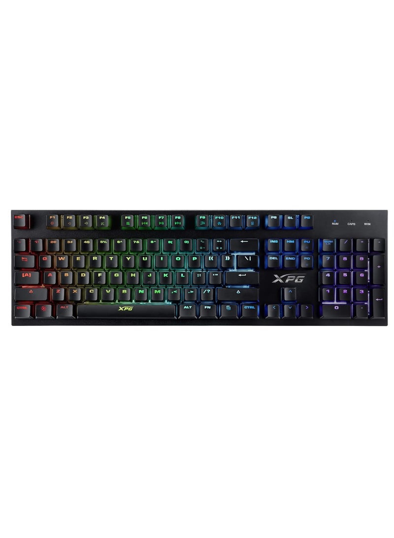 إكس بي جي - لوحة مفاتيح الألعاب الميكانيكية Xpg Infarex K10 RGB، مع تأثيرات الإضاءة ومفاتيح مضادة للظلال ومفاتيح الوسائط - Image 1
