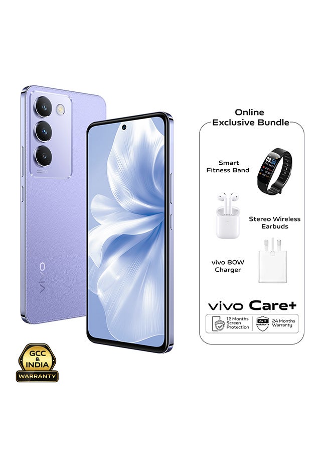 vivo - V30 Lite 5G Dual SIM Leather Purple 12GB RAM 256GB - With Exclusive Gifts Earbuds, Smart Fitness Band, 80W Charger And 24 Months Warranty + 1 Year Screen Replacement - Image 1