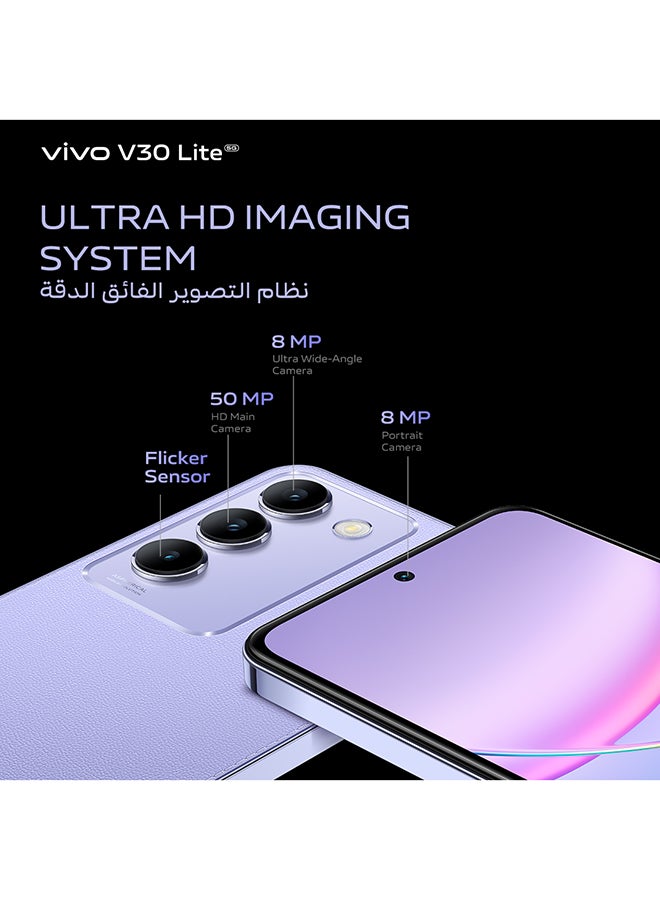 vivo - V30 Lite 5G Dual SIM Leather Purple 12GB RAM 256GB - With Exclusive Gifts Earbuds, Smart Fitness Band, 80W Charger And 24 Months Warranty + 1 Year Screen Replacement - Image 1