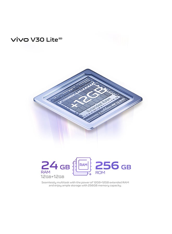 vivo - V30 Lite 5G Dual SIM Leather Purple 12GB RAM 256GB - With Exclusive Gifts Earbuds, Smart Fitness Band, 80W Charger And 24 Months Warranty + 1 Year Screen Replacement - Image 1