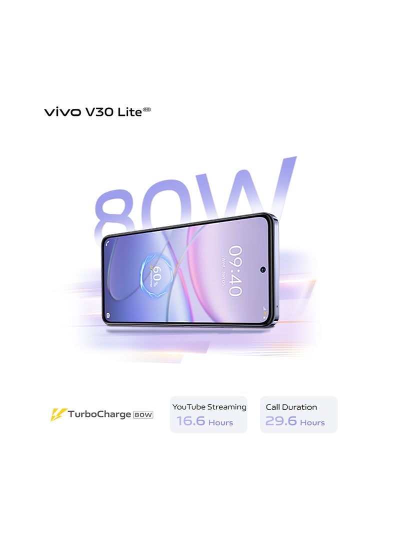 vivo - V30 Lite 5G Dual SIM Leather Purple 12GB RAM 256GB - With Exclusive Gifts Earbuds, Smart Fitness Band, 80W Charger And 24 Months Warranty + 1 Year Screen Replacement - Image 1