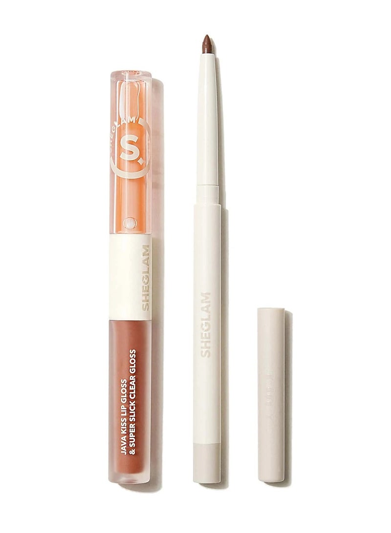 SHEGLAM Soft 90'S Glam Lip Liner And Lip Duo Set-Pouty Nude Lip Set Brown - Image 1